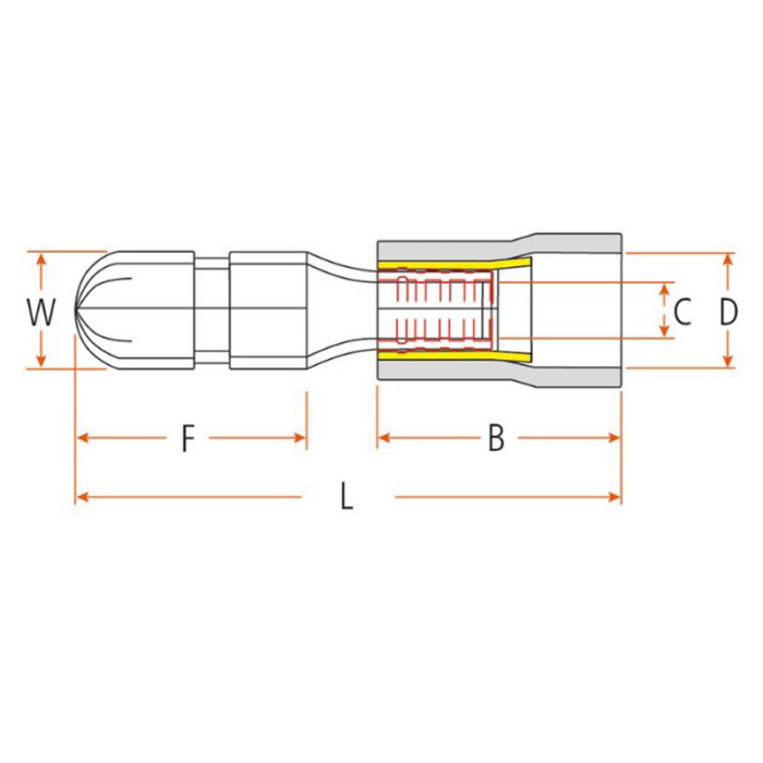 Sparex Pre Insulated Male Bullet Terminal 4.0mm - Image 2