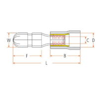 Sparex Pre Insulated Yellow Male Bullet Terminal 5.0mm - Image 2