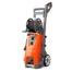 Husqvarna PW 480 electric pressure washer, upright trolley design with large wheels, hose reel, spray lance and 13 m steel-reinforced high-pressure hose.