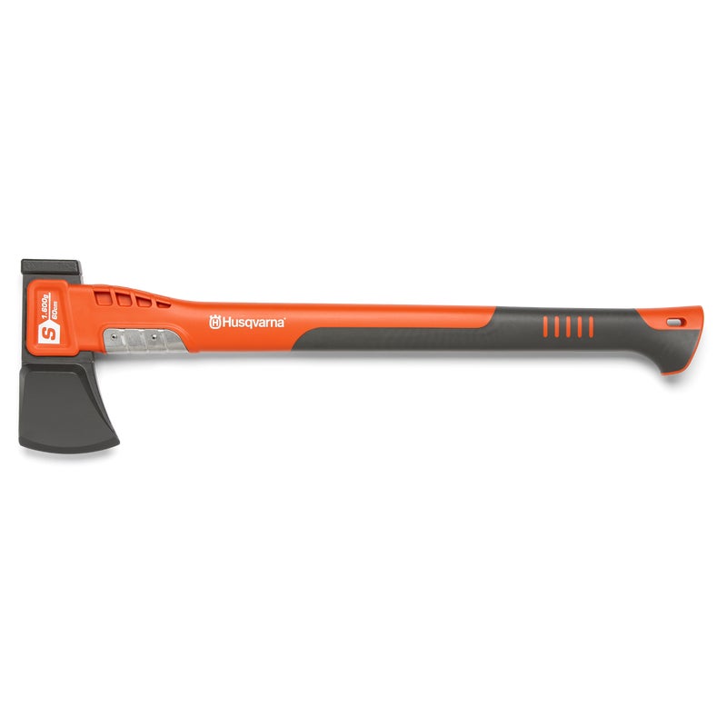 Husqvarna Splitting Axe S1600 with fiber-reinforced composite handle and wedge-shaped steel head designed for efficient wood splitting.