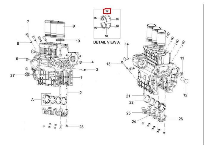 Solis Bearing Liner 76 - Rear (703401144A)