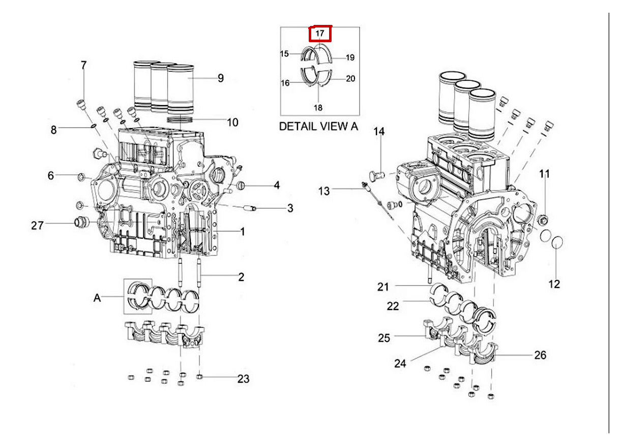 Solis Bearing Liner 76 - Rear (703401144A)