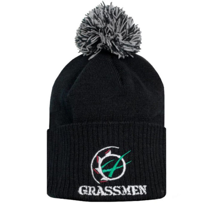 Grassmen Black Bobble Hat