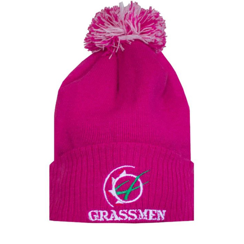 Grassmen Pink Bobble Hat