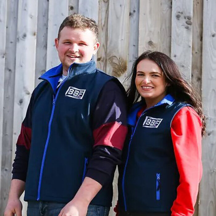 BBF Back British Farming Softshell Gilet Navy -"Proud to Produce"