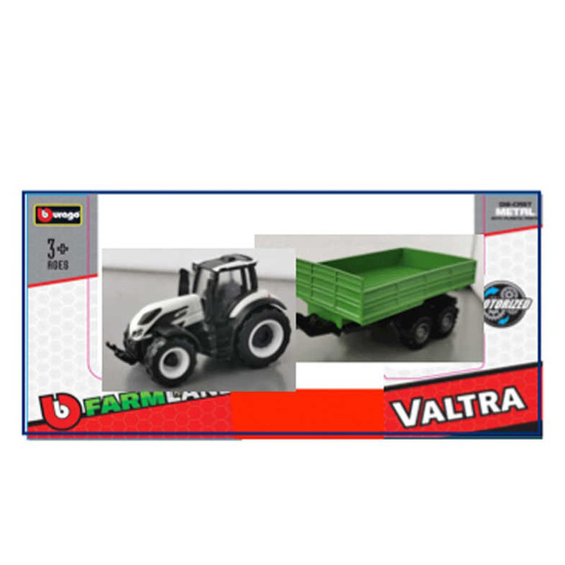 Bburago Valtra M2/Q Tractor with Tipping Trailer