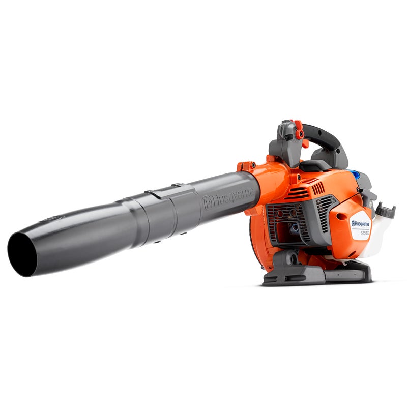 Husqvarna 525BX handheld petrol leaf blower with 25.4 cc X‑Torq engine, adjustable tube, cruise control and anti‑vibration system.