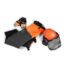 Husqvarna protective kit with functional chaps, helmet, gloves, and boots for chainsaw safety