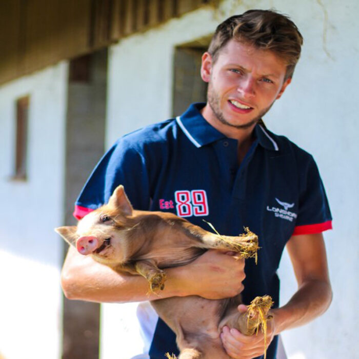 Long Horn Shearing Adult Hereford Navy Polo