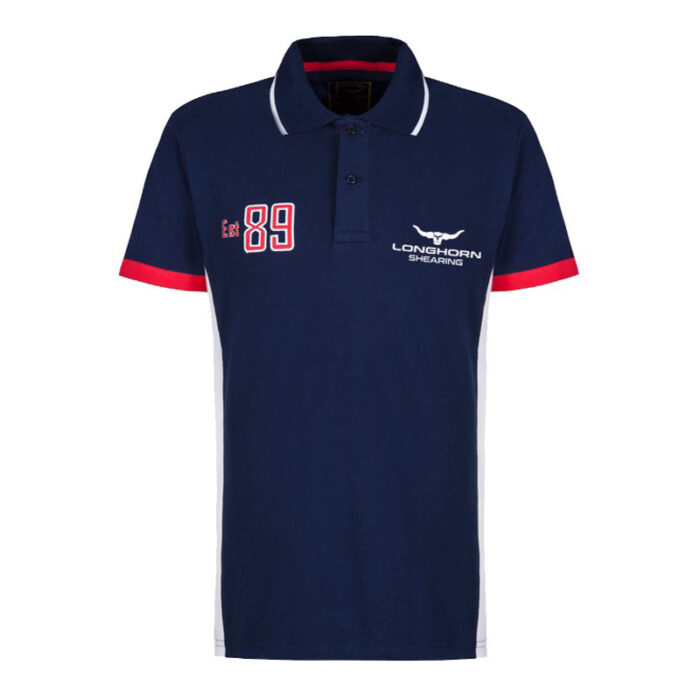 Longhorn Shearing Kids Hereford Navy Polo