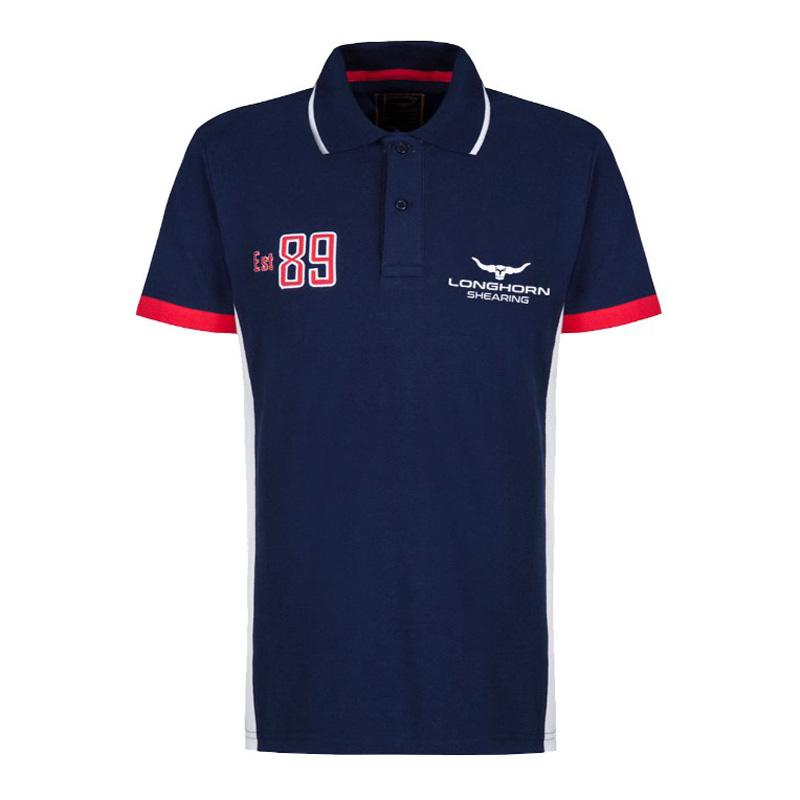 Longhorn Shearing Kids Hereford Navy Polo