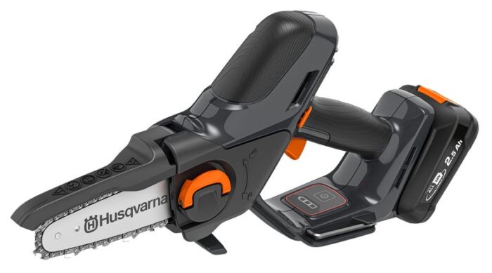 Husqvarna Aspire Pruner P5 cordless handheld pruner with ergonomic design and precision blade.