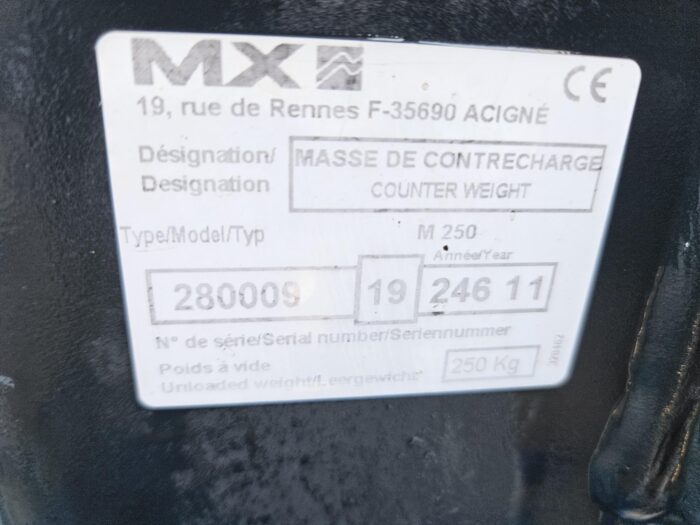 MX 3PT LINKAGE WEIGHT (11010287) - Image 3