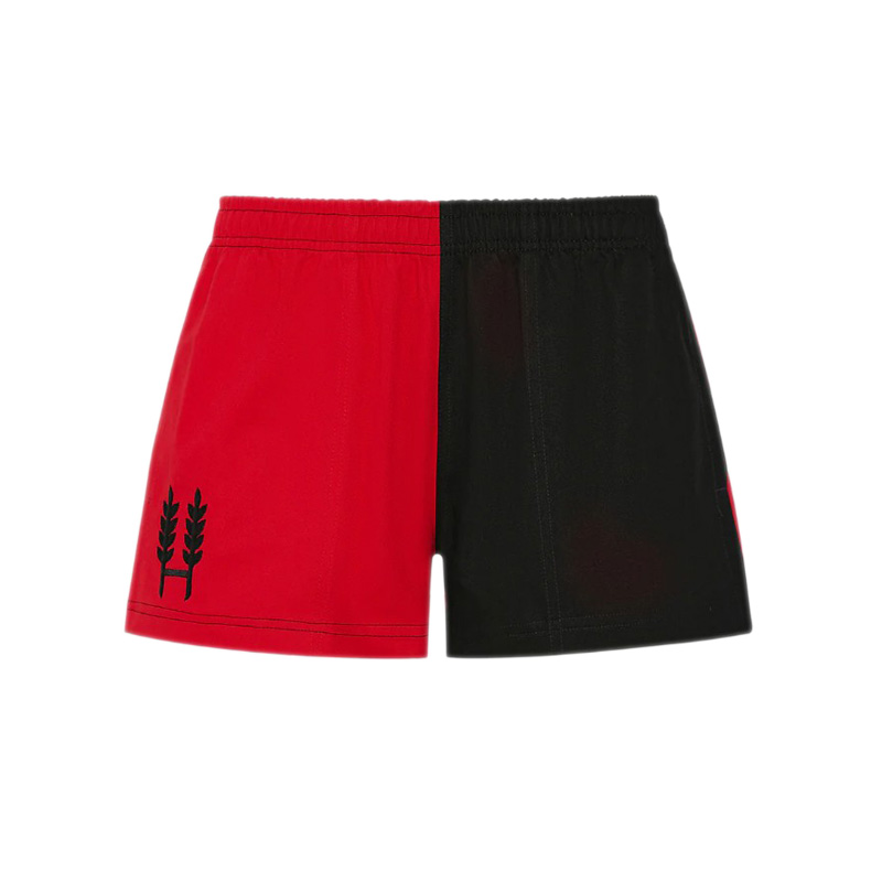 HEXBY Harlequin Shorts Red & Black-Zip Pocket