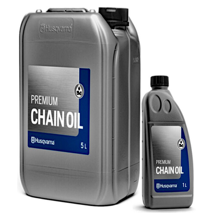 "Husqvarna Mineral Chain Oil container – lubricating oil for chainsaw chains and guide bars"