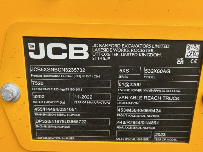 2022 JCB 532-60 AGRI (HOURS: 2857) - Image 5
