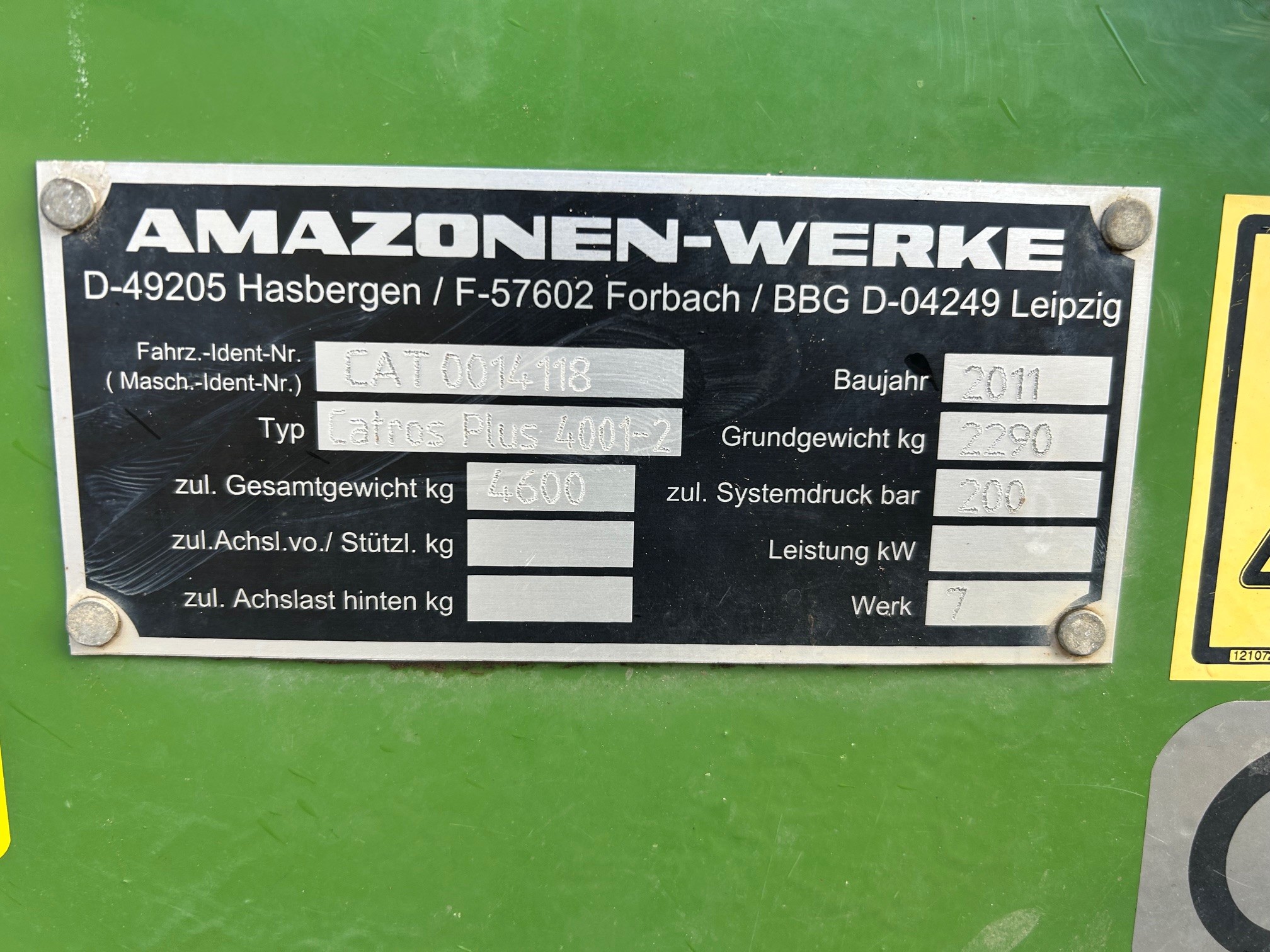 2011 AMAZONE CATROS 4001-2 (11010519) - Image 6