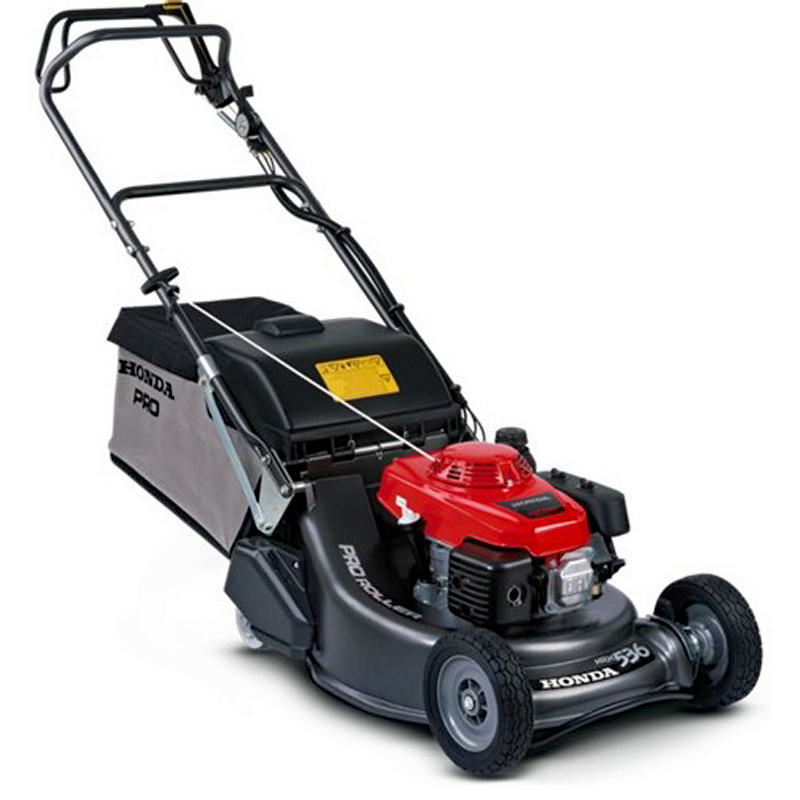 Honda HRH536QX professional petrol lawnmower with 53cm deck and rear roller.