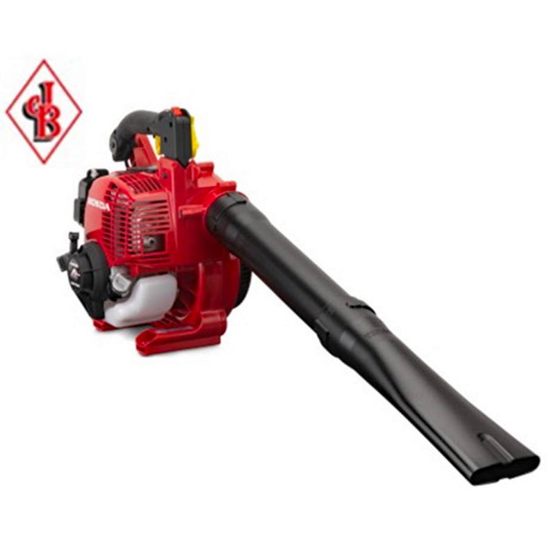 Honda HHB25E petrol-powered handheld blower with red engine casing, black nozzle, and ergonomic handle.