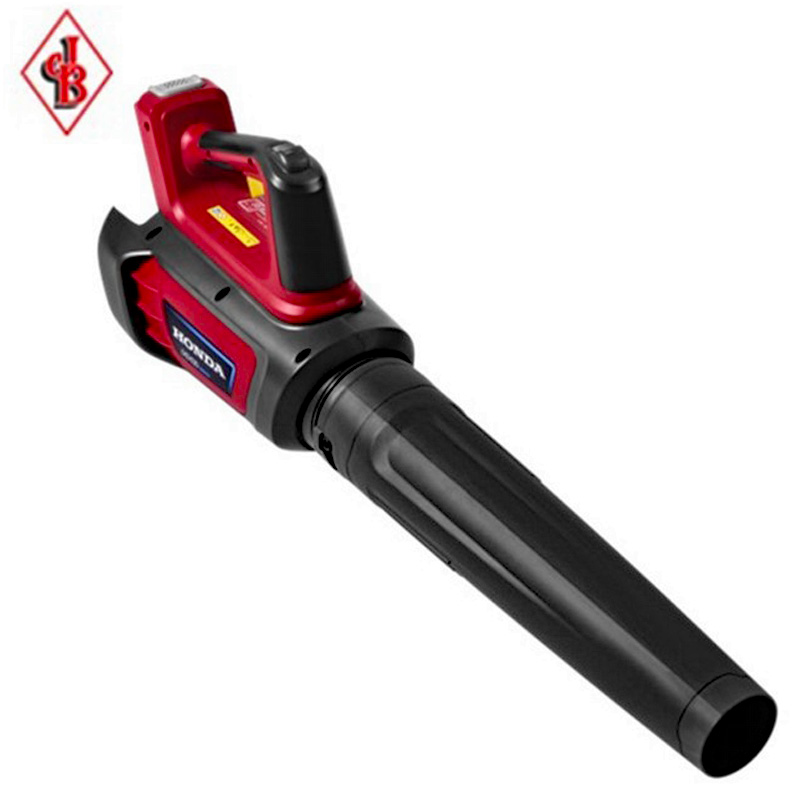 Honda HHB36BXB cordless blower with red and black body, ergonomic handle, and long nozzle.