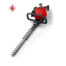 Honda HHH25D petrol hedgecutter with red engine housing, silver dual-action blade, and black handle.