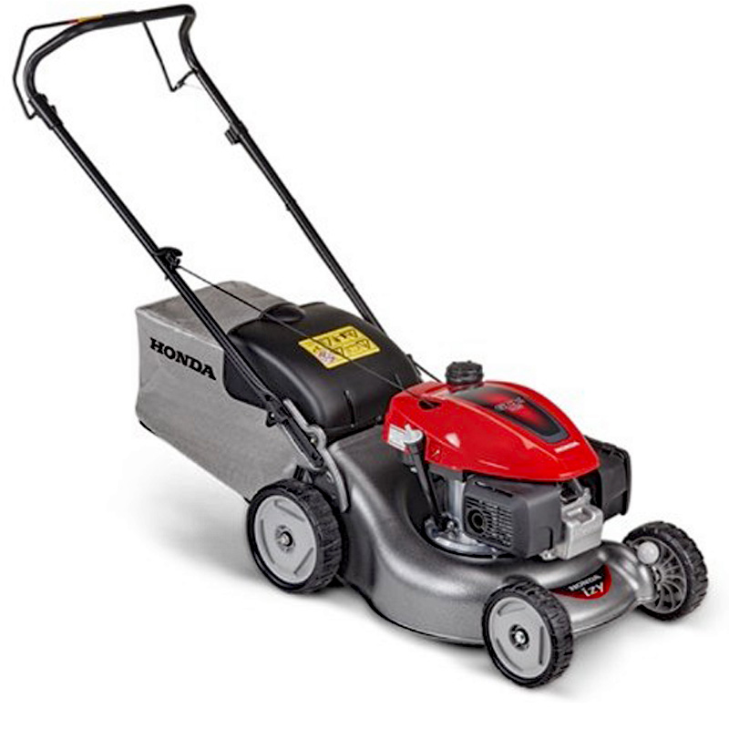 Honda Izy push petrol lawnmower with durable steel deck, ideal for small to medium gardens.